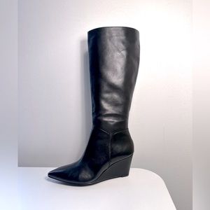 H By Halston Leather Mid-Calf Boots